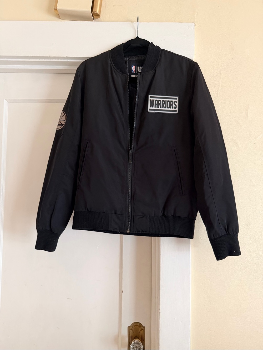 NBA Warriors Black Bomber Jacket